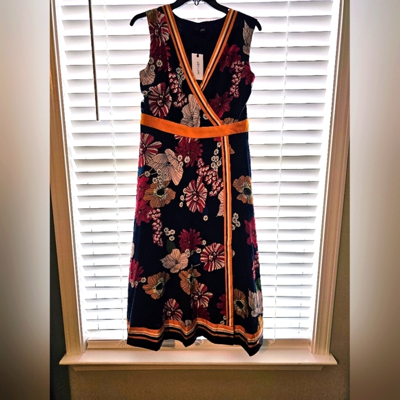Modcloth X Liza Luxe Floral Midi Dress Size L BNWT - Picture 3 of 9